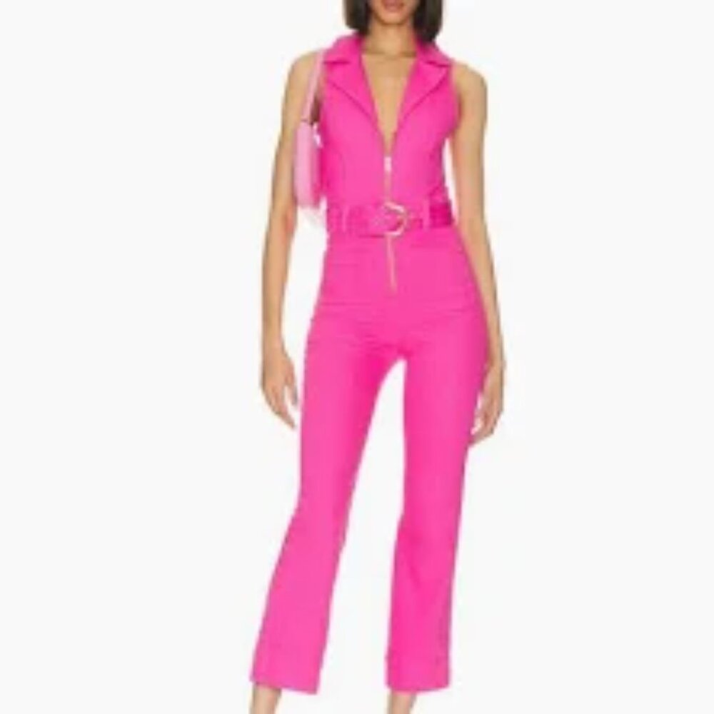 Hot Pink Denim Jumpsuit (NEW) Show Me Your Mumu